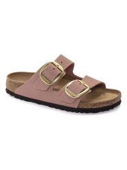 Birkenstock Skórzane klapki "Arizona" w kolorze jasnoróżowym rozmiar: 37. Różowe klapki damskie Birkenstock, bez wzorów, z nubiku, bez obcasa. Za 479.76 zł.