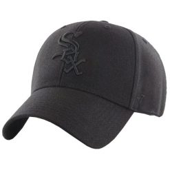 Czapka z daszkiem dla dorosłych 47 Brand MLB Chicago White Sox Cap. Czarne czapki męskie 47 Brand, bez wzorów, z materiału. Za 190.50 zł.