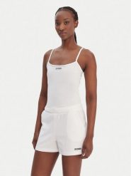 Guess Top E6GP02 J1314 Biały Regular Fit. Białe topy damskie Guess, xl, z aplikacjami, z bawełny, bez ramiączek. Za 129.99 zł.