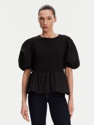 Liu Jo Bluzka WA5389 J6308 Czarny Relaxed Fit. Czarne bluzki damskie Liu Jo, s, bez wzorów, z bawełny, bez ramiączek. Za 249.99 zł.