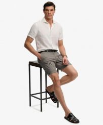 Superdry Premium Regular Szorty chino slim fit – WASHED GREY. Szare szorty damskie Superdry., bez wzorów, z bawełny, klasyczne. Za 279.65 zł.