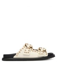 Blauer Klapki S6BLOOM02/LEA Écru. Klapki damskie Blauer, bez wzorów, ze skóry, bez obcasa. Za 559.99 zł.