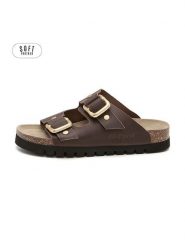 Teegu Skórzane klapki w kolorze brązowym rozmiar: 41. Brązowe klapki damskie teegu, bez wzorów, bez obcasa. Za 195.99 zł.