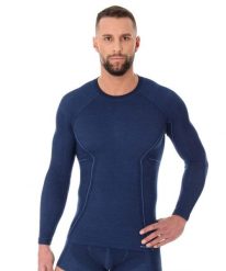 Koszulka wełniana z długim rękawem męska Brubeck ACTIVE WOOL. Szare bielizna termoaktywna męska Brubeck, l, bez wzorów, z materiału. Za 214.49 zł.