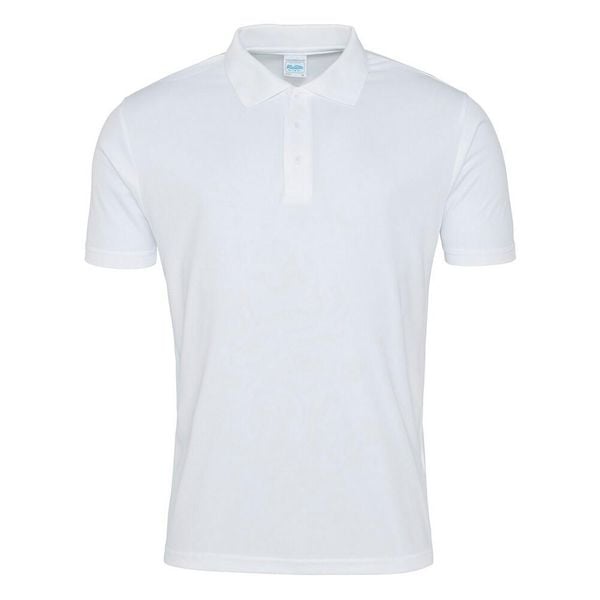 Męska Gładka Koszulka Polo. Białe koszulki polo męskie JUST COOL, m, bez wzorów, bez ramiączek. Za 64.99 zł.