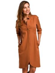 Stylove Sukienka w kolorze pomarańczowym rozmiar: M. Pomarańczowe sukienki damskie Stylove, na co dzień, m, bez wzorów, bez kołnierzyka, bez ramiączek, midi, proste. Za 346.99 zł.