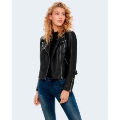 Kurtka Kobieta ONLY ONLGEMMA FAUX LEATHER BIKER OTW NOOS. Czarne kurtki damskie Only, bez wzorów, ze skóry, bez kaptura. Za 210.75 zł.