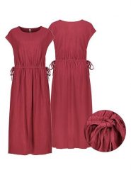 Eight2Nine Sukienka w kolorze bordowym rozmiar: S. Czerwone sukienki damskie Eight2Nine, s, bez wzorów, bez kołnierzyka, bez ramiączek, midi. Za 105.14 zł.