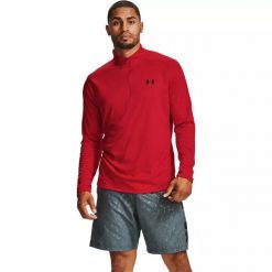 Koszulka męska Under Armour Tech 1/2 Zip 2.0 L. Czerwone t-shirty sportowe męskie Under Armour, l, bez ramiączek, do biegania. Za 124.99 zł.