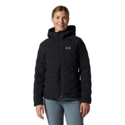 Damska kurtka z kapturem Mountain Hardwear Stretchdown. Czarne kurtki damskie MOUNTAIN HARDWEAR, na zimę, s, bez wzorów, z materiału, z kapturem. Za 1,465.00 zł.
