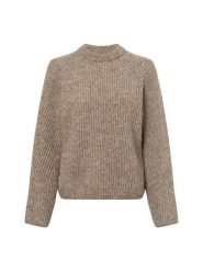 Nümph sweter z dzianiny z zawartością alpaki - Nuzindi Kobiety beżowy|brązowy, XL. Brązowe swetry klasyczne damskie Nümph, xl, z dzianiny, bez kołnierzyka. Za 449.95 zł.