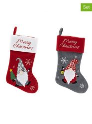 Hollybell Skarpety świąteczne (2 szt.) w kolorze szaro-czerwonym rozmiar: onesize. Czerwone skarpetki damskie Hollybell, bez wzorów, z materiału. Za 39.21 zł.