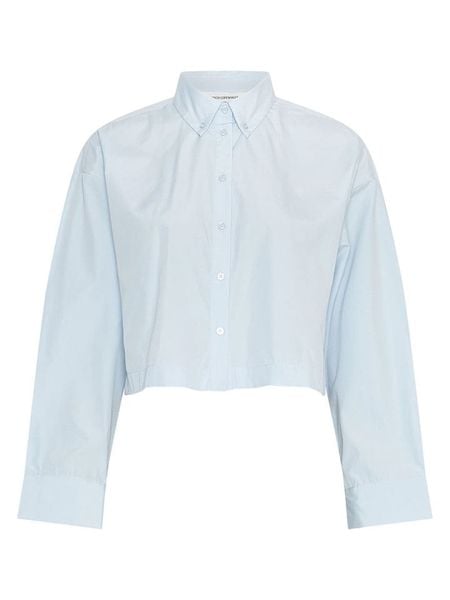 MOSS COPENHAGEN Bluzka "Liene" w kolorze błękitnym rozmiar: XS/S. Niebieskie bluzki damskie MOSS COPENHAGEN, s, bez wzorów, z bawełny, bez kołnierzyka, bez ramiączek. Za 161.73 zł.