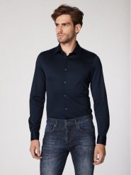 Rage Age Koszula Mercury Granatowy Slim Fit. Niebieskie koszule męskie Rage Age, l, bez wzorów, z bawełny, bez kołnierzyka, bez ramiączek. Za 129.99 zł.
