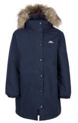 Trespass Astound - Damska kurtka przeciwdeszczowa Tp50 Navy. Niebieskie kurtki damskie Trespass, xl, bez wzorów, z futra, bez kaptura. Za 163.60 zł.