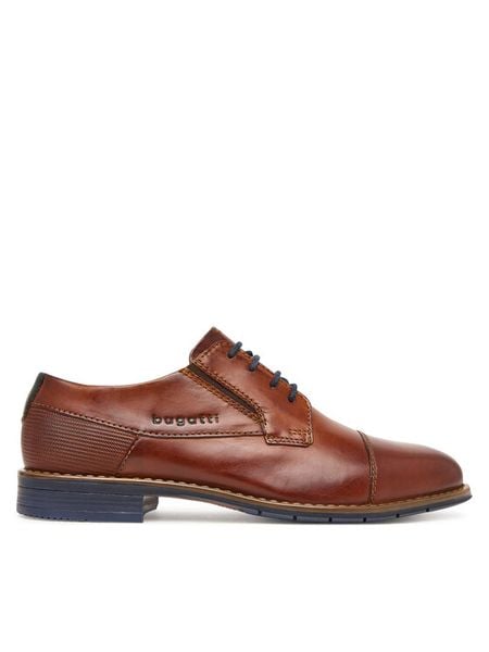 Bugatti Półbuty 315-AQR04-1000 Brązowy. Brązowe buty wizytowe męskie Bugatti, ze skóry, bez zapięcia. Za 339.99 zł.