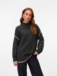 Vero Moda Sweter w kolorze antracytowym rozmiar: M. Czarne swetry klasyczne damskie Vero Moda, m, z wełny, bez kołnierzyka. Za 143.90 zł.