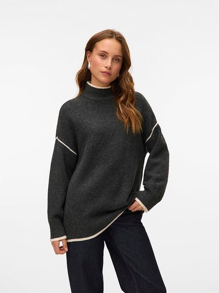Vero Moda Sweter w kolorze antracytowym rozmiar: M. Czarne swetry klasyczne damskie Vero Moda, m, z wełny, bez kołnierzyka. Za 143.90 zł.