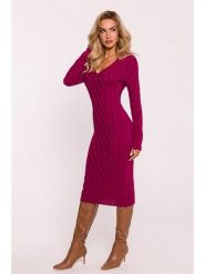 Made of emotion Sukienka dzianinowa w kolorze bordowym rozmiar: onesize. Czerwone sukienki damskie Made Of Emotion, na co dzień, bez wzorów, z dzianiny, bez kołnierzyka, bez ramiączek, midi, proste. Za 231.68 zł.