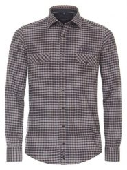 CASAMODA Koszula - Casual fit - w kolorze granatowo-jasnobrązowym rozmiar: XL. Brązowe koszule męskie CASAMODA, xl, bez wzorów, z bawełny, bez kołnierzyka, bez ramiączek. Za 86.99 zł.