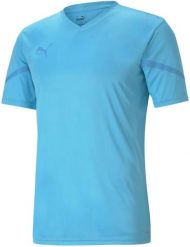 Męska koszulka Puma Team Flash Jersey Blue Atol. Niebieskie t-shirty sportowe męskie Puma, m, z jersey, bez ramiączek, do piłki nożnej. Za 172.99 zł.