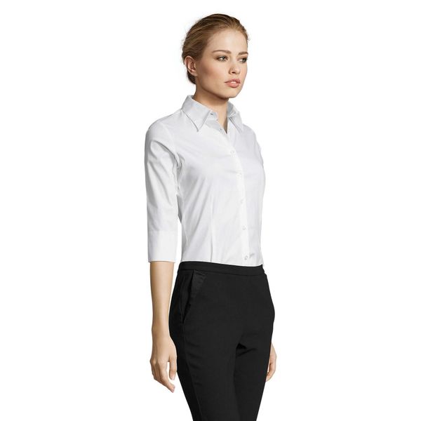 Bluzka Damska Z Elastycznym Rękawem 3/4. Niebieskie bluzki sportowe damskie SOL'S, l, z bawełny, bez kołnierzyka, bez ramiączek. Za 157.99 zł.