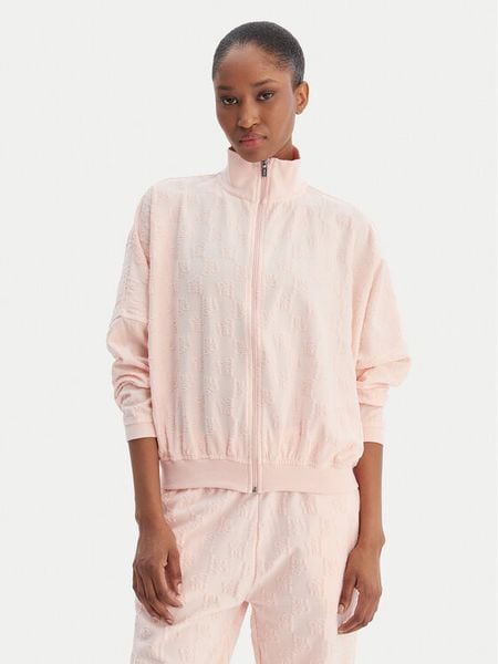 HUGO Bluza Monogram 50556831 Różowy Regular Fit. Czerwone bluzy bez kaptura damskie Hugo, xxl, z bawełny. Za 449.99 zł.