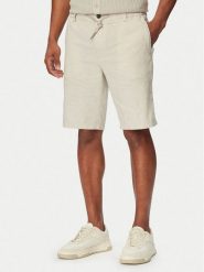 BOSS Szorty materiałowe 50559178 Szary Regular Fit. Szare szorty męskie Boss, ze lnu, bez kołnierzyka. Za 599.99 zł.