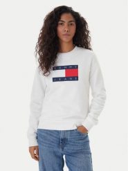 Tommy Jeans Bluza Flag DW0DW22564 Écru Regular Fit. Bluzy bez kaptura damskie Tommy Jeans, xl, z bawełny. Za 369.99 zł.