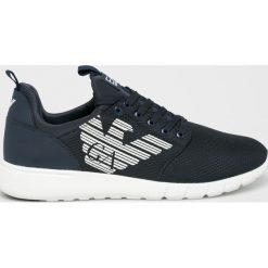 EA7 Emporio Armani - Buty. Niebieskie buty sportowe na co dzień męskie EA7 Emporio Armani, z gumy, bez zapięcia. W wyprzedaży za 499.90 zł.