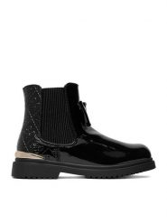 Guess Botki CEO-CS6755-01 Czarny. Czarne botki dziewczęce Guess, z aplikacjami, ze skóry, bez ramiączek. Za 199.99 zł.