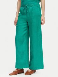 Tommy Hilfiger Spodnie materiałowe WW0WW48970 Zielony Relaxed Fit. Zielone spodnie materiałowe damskie Tommy Hilfiger, bez wzorów, ze lnu. Za 489.99 zł.