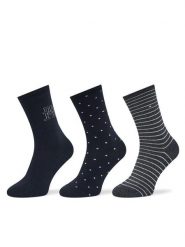 Tommy Hilfiger Skarpety długie 701236464 Granatowy. Niebieskie skarpetki damskie Tommy Hilfiger, bez wzorów, z bawełny. Za 99.99 zł.