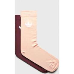 Adidas Originals - Skarpetki (2-pack). Brązowe skarpetki damskie adidas Originals, bez wzorów, z bawełny. W wyprzedaży za 29.90 zł.