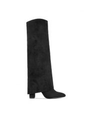 DeeZee Kozaki HY316-2 Czarny. Czarne kozaki damskie DeeZee, z materiału, bez obcasa, na słupku. Za 249.99 zł.