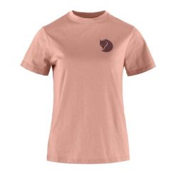 Koszulka trekkingowa damska Fjällräven Fox Boxy Logo. Czerwone t-shirty damskie Fjällräven, m, bez wzorów, bez kołnierzyka. Za 189.99 zł.