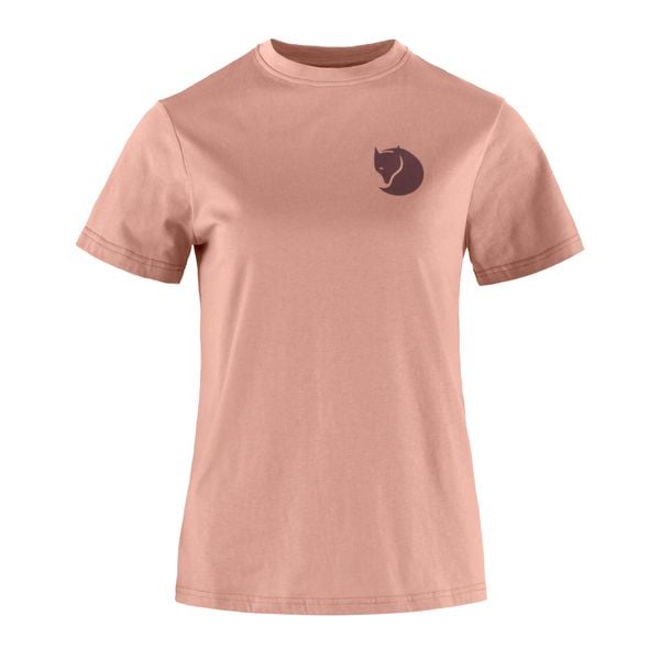 Koszulka trekkingowa damska Fjällräven Fox Boxy Logo. Czerwone bluzki damskie Fjällräven, m, bez wzorów, z bawełny, bez ramiączek. Za 189.99 zł.