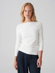 OPUS Koszulka w kolorze białym rozmiar: 40. Białe bluzki damskie Opus, bez wzorów, bez kołnierzyka, bez ramiączek. Za 96.83 zł.