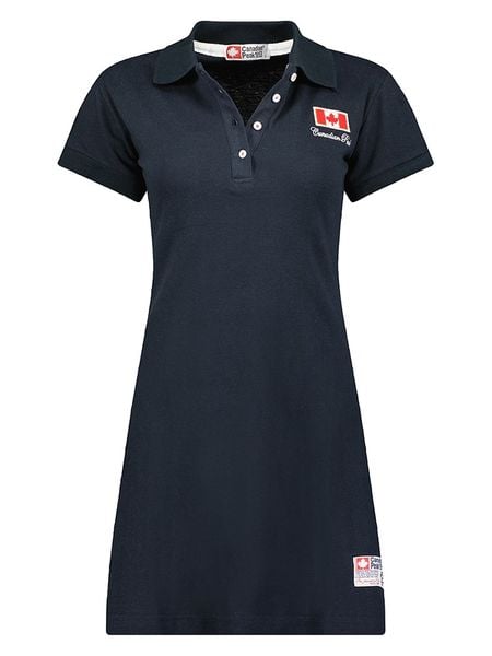 Canadian Peak Sukienka polo "Katcheak" w kolorze granatowym rozmiar: S. Niebieskie sukienki damskie Canadian Peak, s, bez wzorów, z bawełny, bez kołnierzyka, bez ramiączek, midi. Za 96.37 zł.