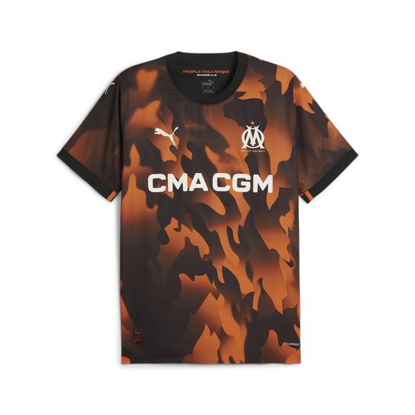 Autentyczna trzecia koszulka OM 2023/24. Brązowe t-shirty sportowe męskie Puma, na jesień, s, bez ramiączek, do piłki nożnej. Za 361.25 zł.