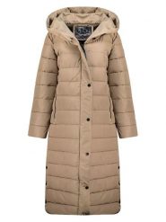 Geographical Norway Płaszcz pikowany "Constance" w kolorze beżowym rozmiar: XXL. Brązowe płaszcze damskie Geographical Norway, xxl, bez wzorów. Za 365.48 zł.