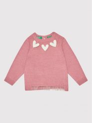 United Colors Of Benetton Sweter 1176C1121 Różowy Regular Fit. Czerwone swetry dziewczęce United Colors Of Benetton, bez wzorów, z syntetyku, bez kołnierzyka. Za 139.99 zł.
