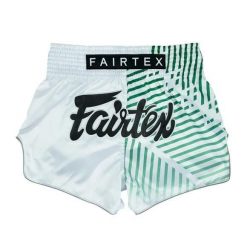 Spodenki Muay Thai Fairtex Racer BS1923 Białe/Zielone M. Zielone szorty męskie FAIRTEX, z materiału, bez kołnierzyka. Za 279.00 zł.