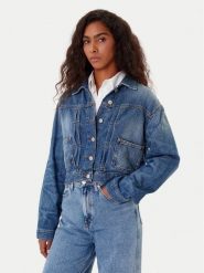 Tommy Jeans Kurtka jeansowa DW0DW21061 Granatowy Regular Fit. Niebieskie kurtki damskie Tommy Jeans, xs, bez wzorów, z bawełny, bez kaptura. Za 489.99 zł.