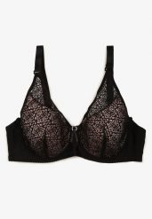 Czarno-Różowy Koronkowy Biustonosz Full Cup z Ozdobnymi Cyrkoniami na Kokardce Nikoriana. Czarne biustonosze Renee, bez wzorów, z koronki. Za 39.99 zł.