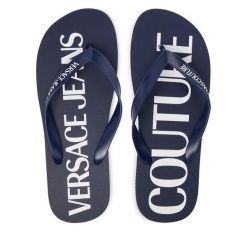 Japonki Versace Jeans Couture. Niebieskie klapki i japonki męskie Versace Jeans Couture, z jeansu. Za 249.99 zł.