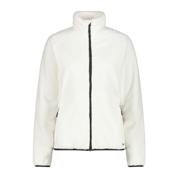 Bluza polarowa damska CMP 35P1566 Jacquard Highloft. Białe bluzy bez kaptura damskie CMP, z polaru. Za 219.99 zł.