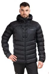 Kurtka termiczna męska Cirrus Ultra Hoody. Czarne kurtki męskie RAB, na zimę, l, bez wzorów, z poliamidu, bez kaptura. Za 1,309.99 zł.