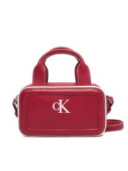 Calvin Klein Torebka Contrast Ck Mini Bauletto Bag LV04F1257G Bordowy. Czerwone torebki klasyczne damskie CALVIN KLEIN, bez wzorów, ze skóry, bez dodatków. Za 369.99 zł.