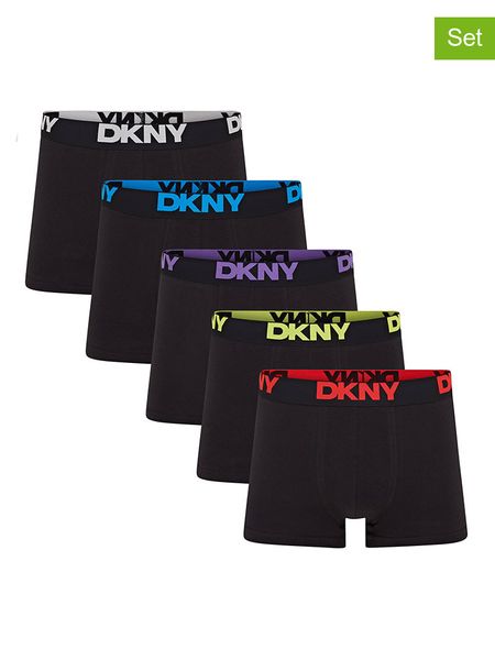 DKNY Bokserki (5 par) w kolorze czarnym rozmiar: L. Czarne bokserki męskie DKNY, bez wzorów. Za 124.95 zł.